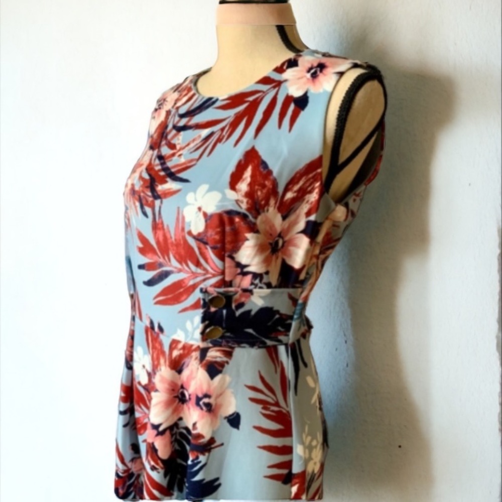 ENFOCUS Studio Blue Floral Sleeveless Dress - Picture 10 of 14